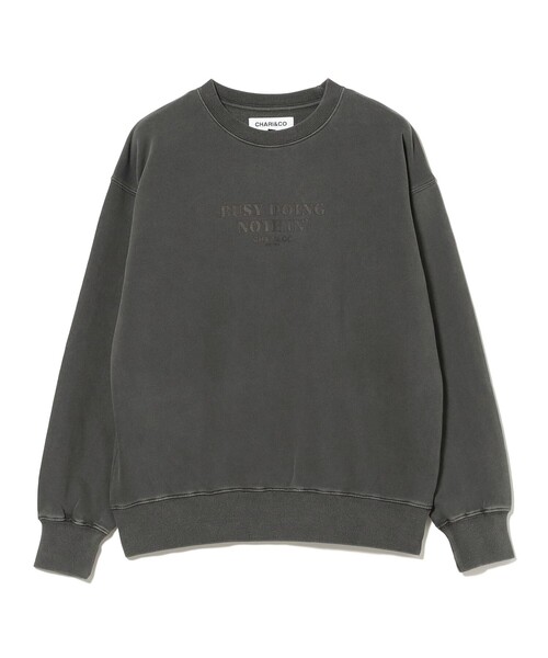 CHARI&CO(チャリアンドコー)の「CHARI&CO / BUSY DONING NOTHING SWEATS(スウェット・メンズ・ブラック・L/XL/M)」の1枚目の写真