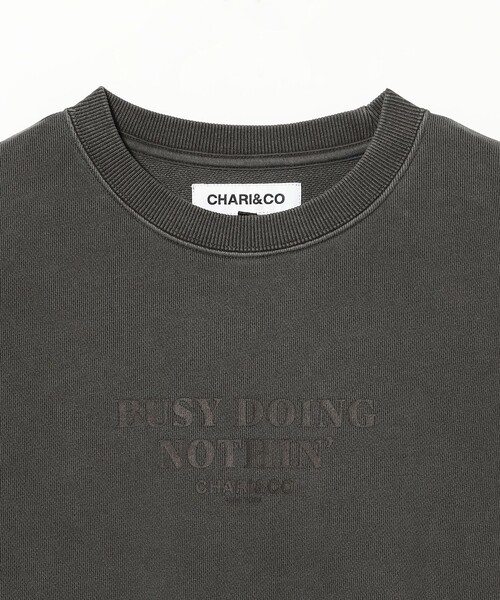 CHARI&CO(チャリアンドコー)の「CHARI&CO / BUSY DONING NOTHING SWEATS(スウェット・メンズ・ブラック・L/XL/M)」の7枚目の写真