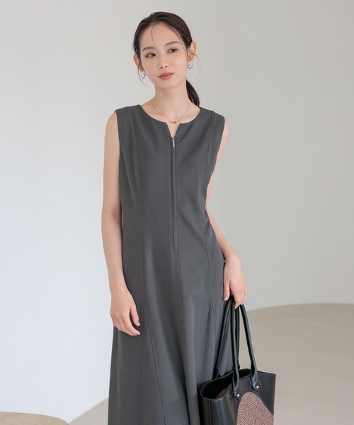 Andemiu(アンデミュウ)の「フロントZIPカットワンピース861055(ワンピース・レディース・ブラック/チャコールグレー/モカ・FREE)」の3枚目の写真