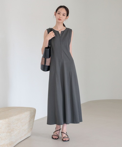 Andemiu(アンデミュウ)の「フロントZIPカットワンピース861055(ワンピース・レディース・ブラック/チャコールグレー/モカ・FREE)」の10枚目の写真