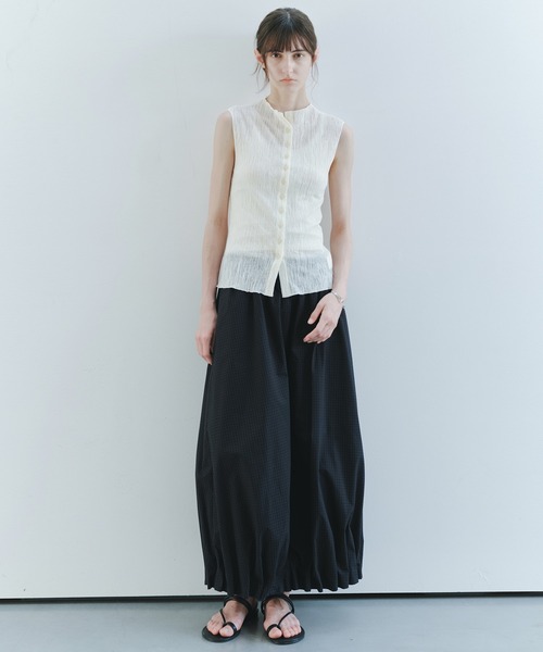 tageechita(タジチタ)の「【tageechita】テクスチャーニットノースリーブトップス(シャツ/ブラウス・レディース・ブラウン/アイボリー・L/M/S)」の22枚目の写真