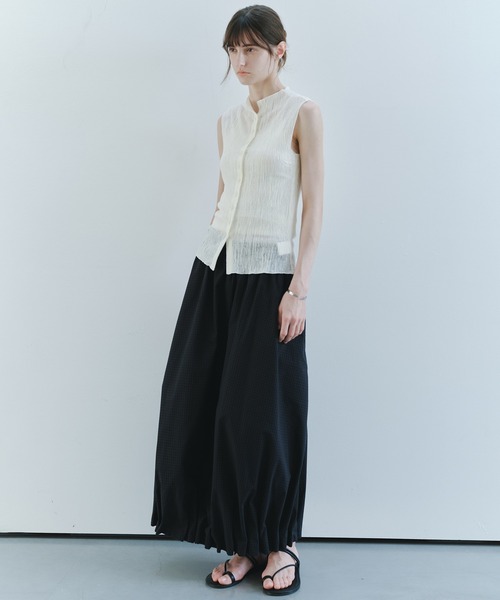 tageechita(タジチタ)の「【tageechita】テクスチャーニットノースリーブトップス(シャツ/ブラウス・レディース・ブラウン/アイボリー・L/M/S)」の10枚目の写真