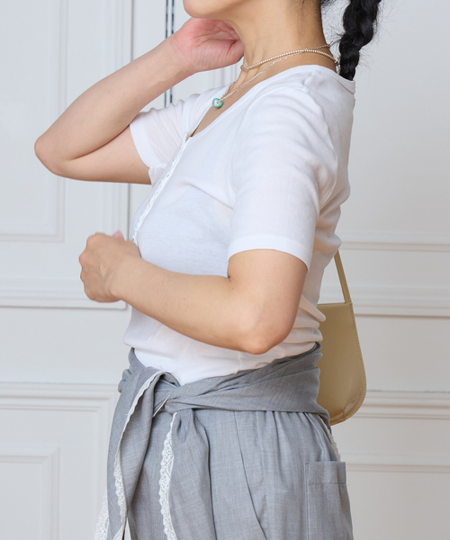 IENA LA BOUCLE(イエナラブークル)の「schiesser シーサー BRETA henley(Tシャツ/カットソー・レディース・ブラック/ホワイト・FREE)」の9枚目の写真