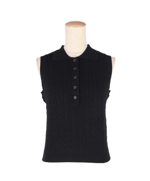 coca(coca)(コカ)の「ケーブルノースリニットトップス(ニット/セーター・レディース・ブラック/ライトグレー・L/M/S)」の21枚目の写真
