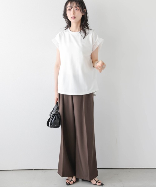 La-gemme(ラジェム)の「フリルスリーブトップス(Tシャツ/カットソー・レディース・ホワイト/ブラック・フリー)」の3枚目の写真