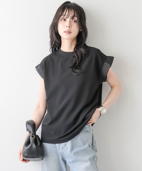 La-gemme(ラジェム)の「フリルスリーブトップス(Tシャツ/カットソー・レディース・ホワイト/ブラック・フリー)」の13枚目の写真