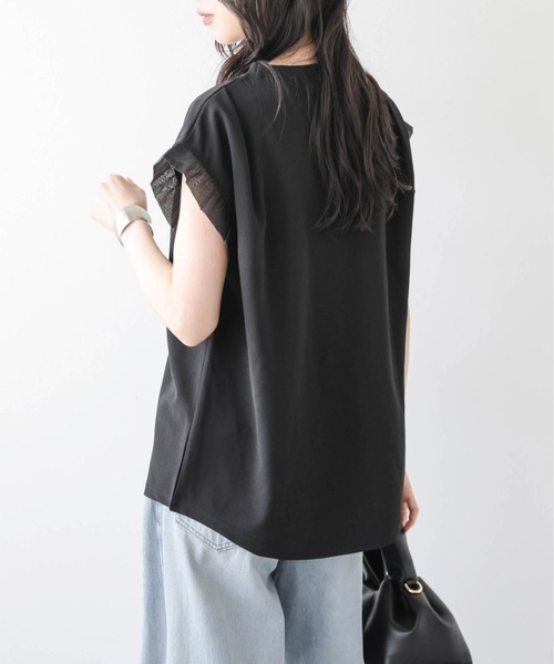 La-gemme(ラジェム)の「フリルスリーブトップス(Tシャツ/カットソー・レディース・ホワイト/ブラック・フリー)」の16枚目の写真