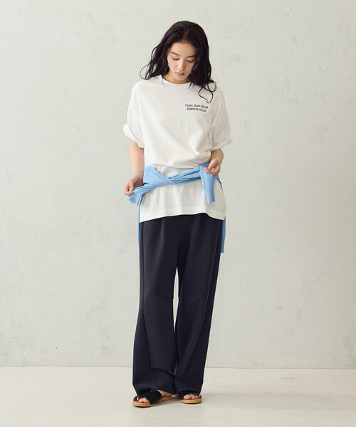 COMME CA ISM（コムサイズム）の「ビッグ Tシャツ（Tシャツ/カットソー・レディース・グレー/ホワイト/ベージュ/ブラック・FREE）」の5枚目の写真