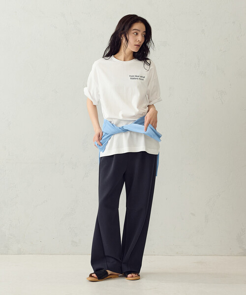 COMME CA ISM（コムサイズム）の「ビッグ Tシャツ（Tシャツ/カットソー・レディース・グレー/ホワイト/ベージュ/ブラック・FREE）」の6枚目の写真
