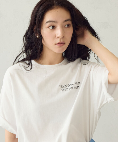 COMME CA ISM（コムサイズム）の「ビッグ Tシャツ（Tシャツ/カットソー・レディース・グレー/ホワイト/ベージュ/ブラック・FREE）」の8枚目の写真
