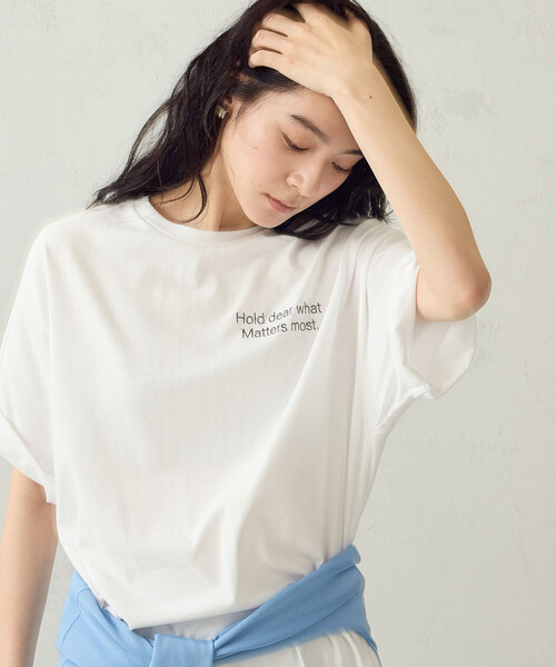 COMME CA ISM（コムサイズム）の「ビッグ Tシャツ（Tシャツ/カットソー・レディース・グレー/ホワイト/ベージュ/ブラック・FREE）」の9枚目の写真