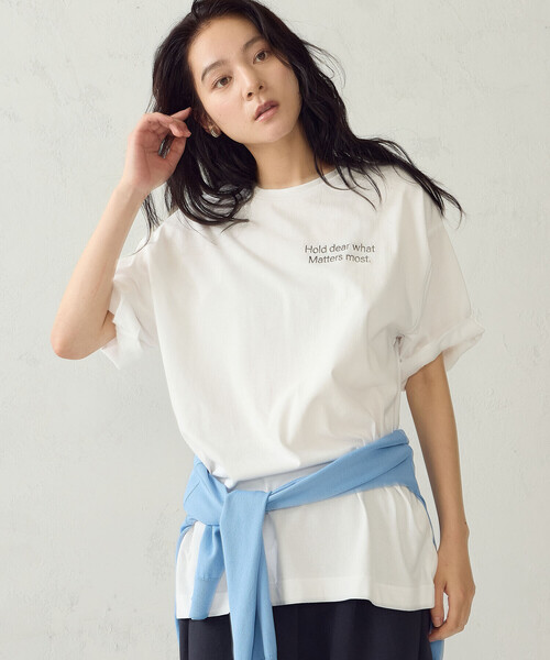 COMME CA ISM（コムサイズム）の「ビッグ Tシャツ（Tシャツ/カットソー・レディース・グレー/ホワイト/ベージュ/ブラック・FREE）」の10枚目の写真
