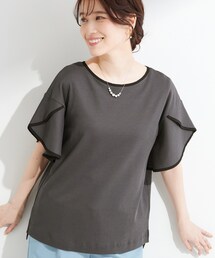 SHOO・LA・RUE | 【ひんやり/洗濯機可/S-LL】配色パイピング フレアスリーブトップス(Tシャツ/カットソー)