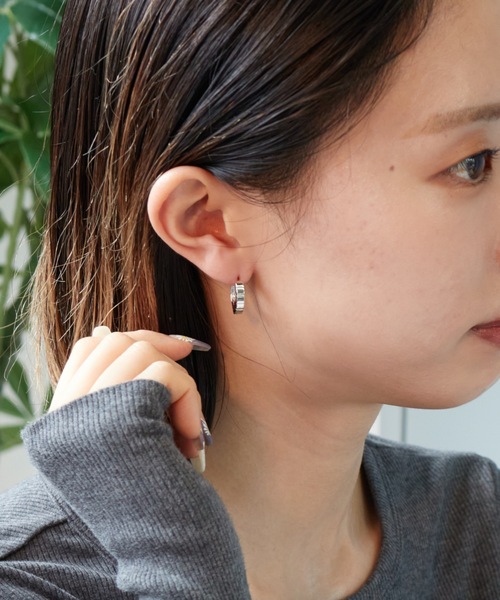 WARAIJOGO(ワライジョウゴ)の「【WARAIJOGO】EK320/リングフープピアス/両耳用(NEZ)(ピアス(両耳用)・メンズ・シルバー・FREE)」の4枚目の写真
