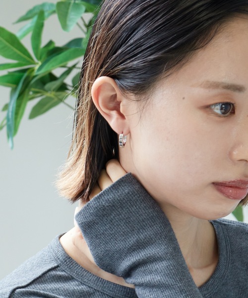 WARAIJOGO(ワライジョウゴ)の「【WARAIJOGO】EK320/リングフープピアス/両耳用(NEZ)(ピアス(両耳用)・メンズ・シルバー・FREE)」の6枚目の写真