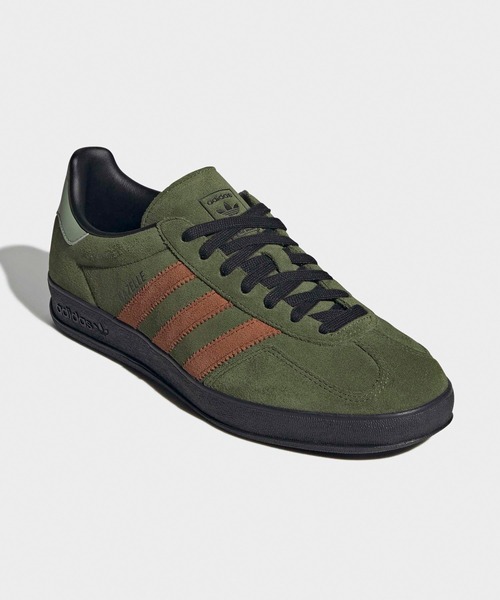 adidas(アディダス)の「adidas/アディダス GAZELLE INDOOR スニーカー スリーストライプス サイドライン スエード調 スウェード レースアップ メンズ レディース 2026年秋冬 秋物(スニーカー・メンズ・ベージュ/オリーブ・23/24/25/27/28/26.5/27.5/24.5/23.5)」の9枚目の写真