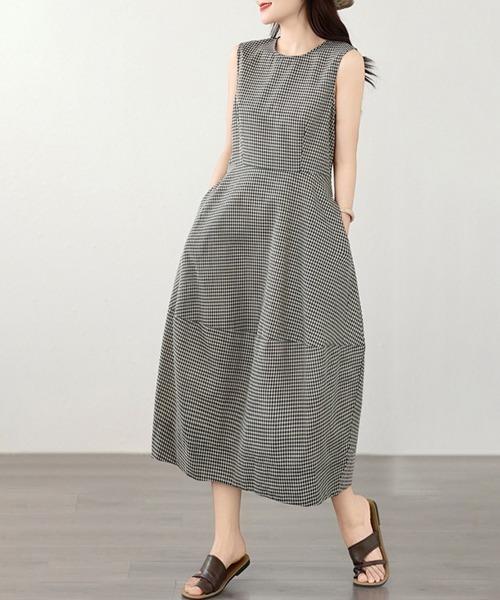 ONEP STAR(ワンピスター)の「ギンガムチェックAラインワンピース(ワンピース・レディース・チェック・MEDIUM/LARGE/X-LARGE)」の1枚目の写真