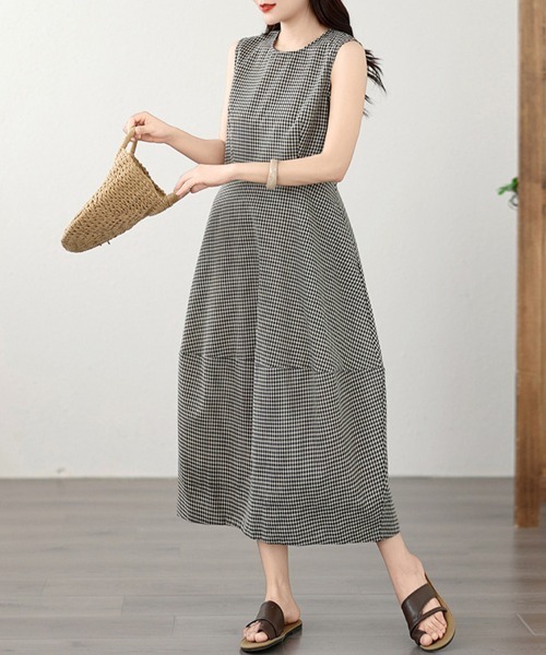 ONEP STAR(ワンピスター)の「ギンガムチェックAラインワンピース(ワンピース・レディース・チェック・MEDIUM/LARGE/X-LARGE)」の5枚目の写真