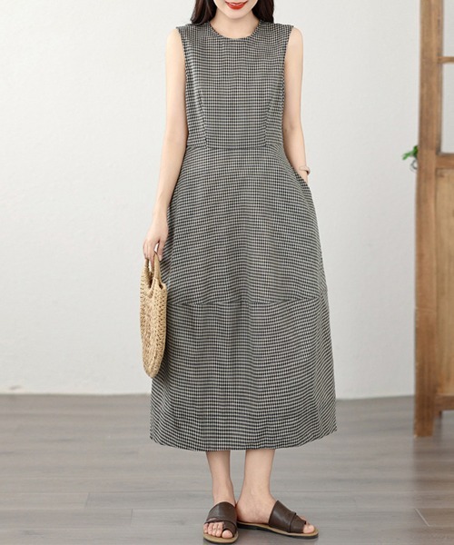 ONEP STAR(ワンピスター)の「ギンガムチェックAラインワンピース(ワンピース・レディース・チェック・MEDIUM/LARGE/X-LARGE)」の7枚目の写真