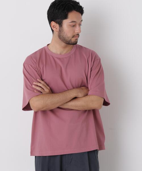 NANO universe（ナノユニバース）の「USAコットン×COOLMAX(R)ワイドTシャツ 半袖（Tシャツ/カットソー・メンズ・ブラック/ホワイト/ピンク系その他/ブラウン・XL/XXL/M/L）」の4枚目の写真
