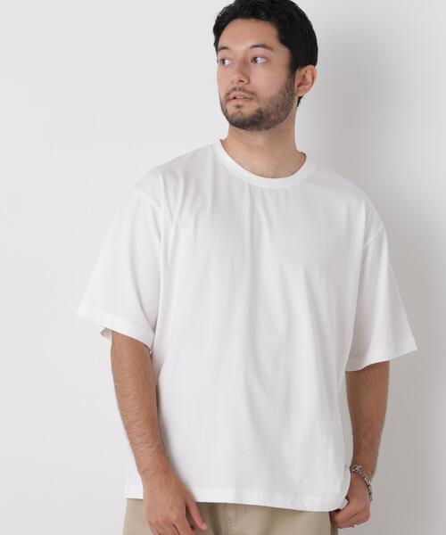 NANO universe（ナノユニバース）の「USAコットン×COOLMAX(R)ワイドTシャツ 半袖（Tシャツ/カットソー・メンズ・ブラック/ホワイト/ピンク系その他/ブラウン・XL/XXL/M/L）」の2枚目の写真