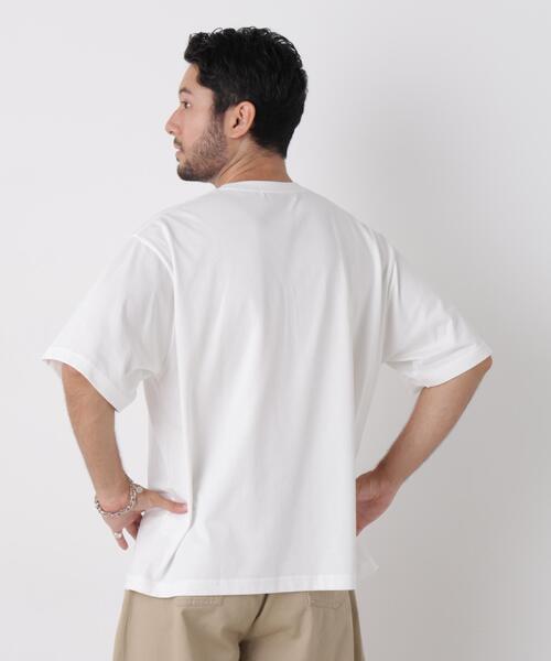 NANO universe（ナノユニバース）の「USAコットン×COOLMAX(R)ワイドTシャツ 半袖（Tシャツ/カットソー・メンズ・ブラック/ホワイト/ピンク系その他/ブラウン・XL/XXL/M/L）」の20枚目の写真