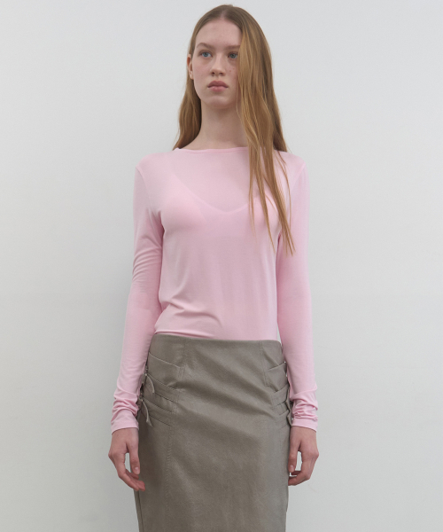 Majournee(マジョネ)の「BASIC BOAT NECK TOP_PINK(Tシャツ/カットソー・レディース・その他・FREE)」の1枚目の写真