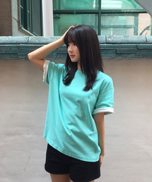AWESOME STUDIO（オーサムスタジオ）の「配色ロールアップスリーブTシャツピスタチオ（Tシャツ/カットソー）」