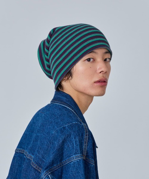 OVERRIDE(オーバーライド)の「OVERRIDE REP PILLBOX LONG BEANIE / オーバーライド(ニットキャップ/ビーニー・メンズ・ブラック/ネイビー/レッド・57~59cm)」の2枚目の写真