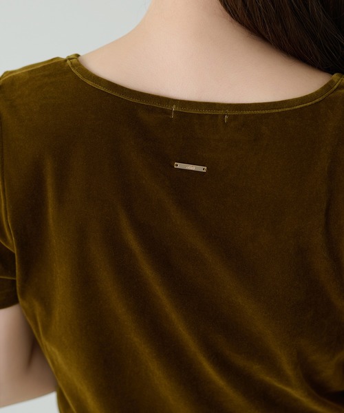 apres jour clair（アプレジュールクレア）の「【apres jour clair】リボンデザインシアーベロアトップス（Tシャツ/カットソー・レディース・ブラック/オリーブ/アイボリー・X-LARGE/フリー）」の21枚目の写真