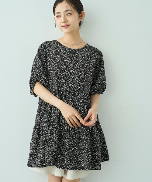 mil(ミル)の「ティアード ミニドレス / チュニックブラウス 【588204】(シャツ/ブラウス・レディース・ブラック/ブラック系/オフホワイト・S/XS)」の18枚目の写真