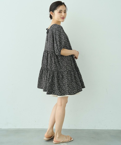 mil(ミル)の「ティアード ミニドレス / チュニックブラウス 【588204】(シャツ/ブラウス・レディース・ブラック/ブラック系/オフホワイト・S/XS)」の16枚目の写真