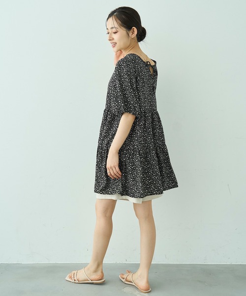 mil(ミル)の「ティアード ミニドレス / チュニックブラウス 【588204】(シャツ/ブラウス・レディース・ブラック/ブラック系/オフホワイト・S/XS)」の17枚目の写真