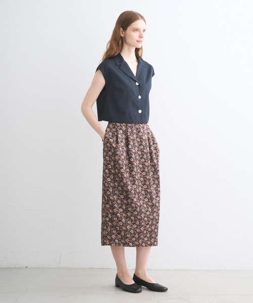 three dots(スリードッツ)の「グロッシーツイル スカート(スカート・レディース・ダークネイビー/パープル/マルチ・SMALL/MEDIUM)」の14枚目の写真