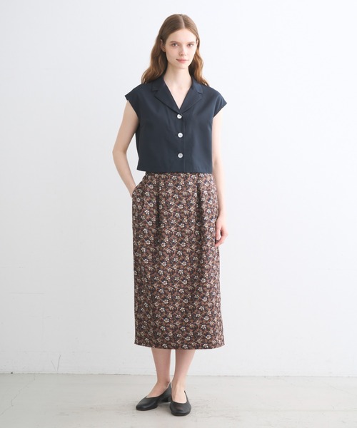 three dots(スリードッツ)の「グロッシーツイル スカート(スカート・レディース・ダークネイビー/パープル/マルチ・SMALL/MEDIUM)」の13枚目の写真
