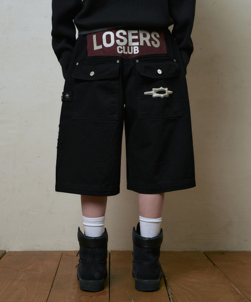 LOSERS CLUB(ルーザーズクラブ)の「エルシーロゴアプリケベルミューダコットンパンツブラック(その他パンツ・レディース・その他・3/4/0/1/2)」の1枚目の写真