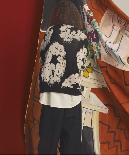 MAISON SPECIAL(メゾンスペシャル)の「《UNISEX》Fringe Cut Jacquard Prime-Over Flower Pattern Knit Sweater/フリンジカットジャガードプライムオーバーフラワーパターンニットセーター【MAISON SPECIAL/メゾンスペシャル】(ニット/セーター・メンズ・ブルー/ブラウン/ブラック・0/2/1)」の15枚目の写真