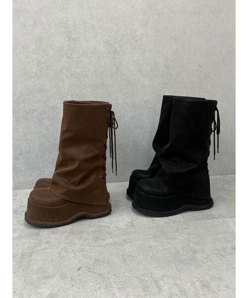 EMODA(エモダ)の「タンクウェッジレースアップシューズ(ブーツ・レディース・ブラック/ブラウン・SMALL/MEDIUM/LARGE)」の18枚目の写真