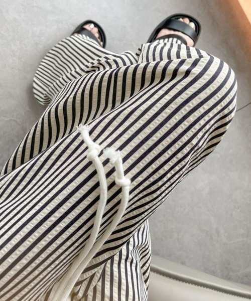 Beststore（ベストストア）の「ストライプ柄 ワイドパンツ レディース（その他パンツ・レディース・ブラック/ブラウン・L/M）」の7枚目の写真