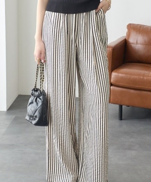 Beststore（ベストストア）の「ストライプ柄 ワイドパンツ レディース（その他パンツ・レディース・ブラック/ブラウン・L/M）」の10枚目の写真