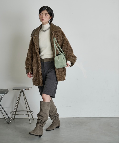 THE YOn(ザヨン)の「衿切替フェイクファージャケット(その他アウター・レディース・グレイッシュベージュ/ブラウン/アイボリー・FREE)」の14枚目の写真