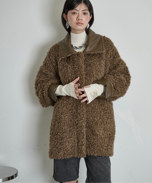 THE YOn(ザヨン)の「衿切替フェイクファージャケット(その他アウター・レディース・グレイッシュベージュ/ブラウン/アイボリー・FREE)」の19枚目の写真