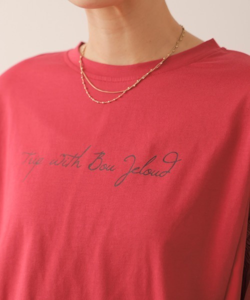 Bou Jeloud（ブージュルード）の「シンプルロゴフレアスリーブＴ（Tシャツ/カットソー・レディース・ベージュ/レッド/チャコールグレー・FREE）」の11枚目の写真