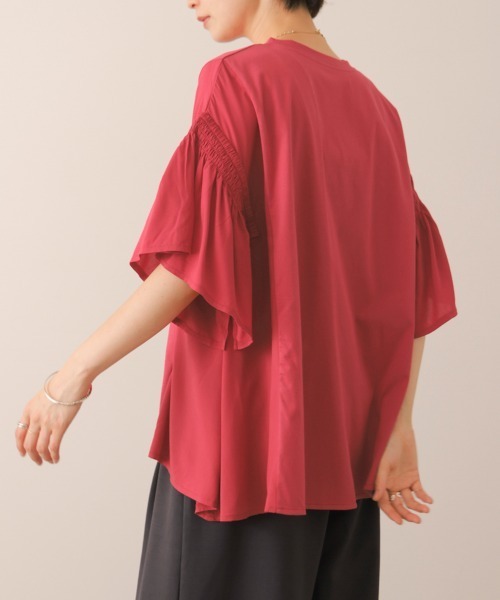 Bou Jeloud（ブージュルード）の「シンプルロゴフレアスリーブＴ（Tシャツ/カットソー・レディース・ベージュ/レッド/チャコールグレー・FREE）」の15枚目の写真