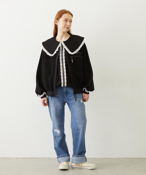 MILKFED.(ミルクフェド)の「BIG COLLAR LACE JACKET(その他アウター・レディース・ブラック/ブラウン/グレー・S/M)」の17枚目の写真