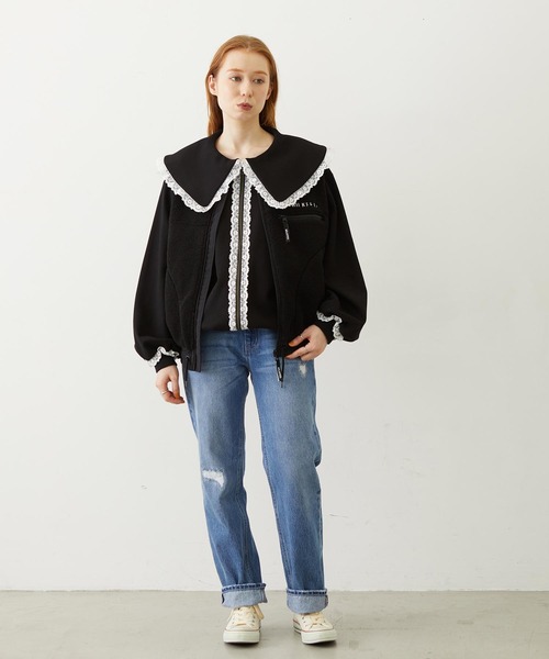 MILKFED.(ミルクフェド)の「BIG COLLAR LACE JACKET(その他アウター・レディース・ブラック/ブラウン/グレー・S/M)」の18枚目の写真