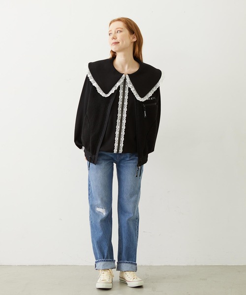 MILKFED.(ミルクフェド)の「BIG COLLAR LACE JACKET(その他アウター・レディース・ブラック/ブラウン/グレー・S/M)」の19枚目の写真