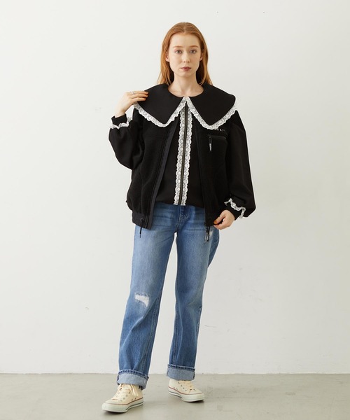 MILKFED.(ミルクフェド)の「BIG COLLAR LACE JACKET(その他アウター・レディース・ブラック/ブラウン/グレー・S/M)」の20枚目の写真