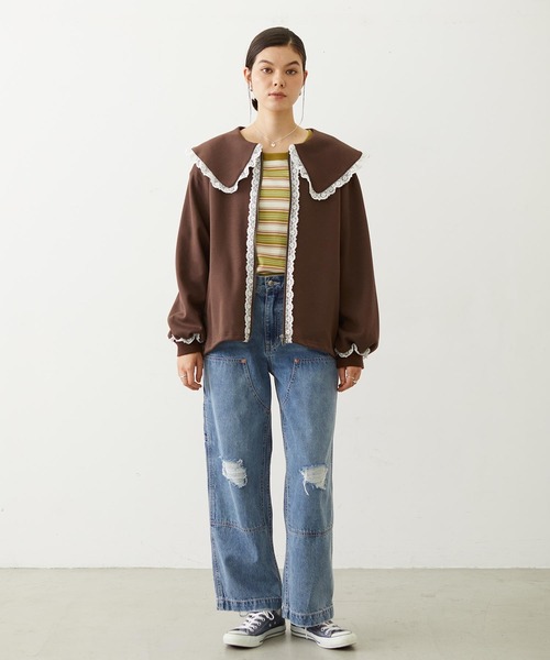MILKFED.(ミルクフェド)の「BIG COLLAR LACE JACKET(その他アウター・レディース・ブラック/ブラウン/グレー・S/M)」の11枚目の写真