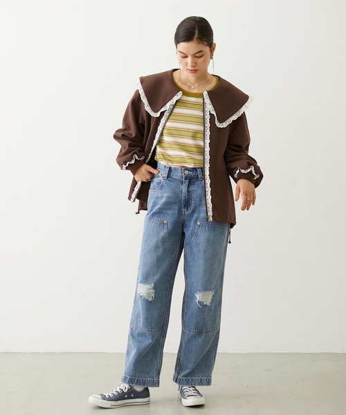 MILKFED.(ミルクフェド)の「BIG COLLAR LACE JACKET(その他アウター・レディース・ブラック/ブラウン/グレー・S/M)」の13枚目の写真
